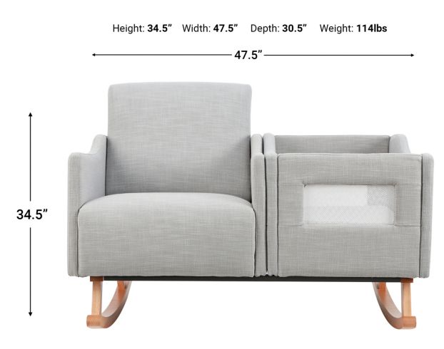 Second Story Home Emerson Gray Bassinet Rocker large image number 7