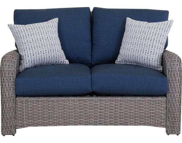 South Sea Rattan St Tropez Stone Lapis All Weather Loveseat large image number 1