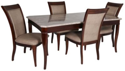 Steve Silver Marseille Marble Top Table & 4 Chairs | Homemakers Furniture