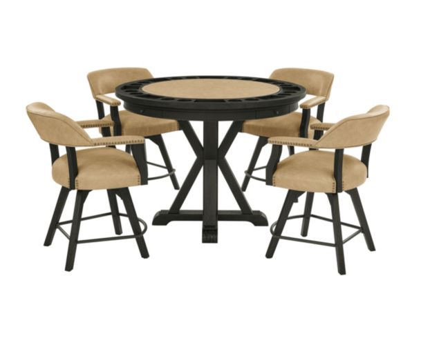 Steve Silver Rylie 5-Piece Black Counter Game Table Set large image number 1