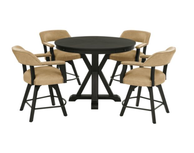 Steve Silver Rylie 5-Piece Black Counter Game Table Set large image number 2