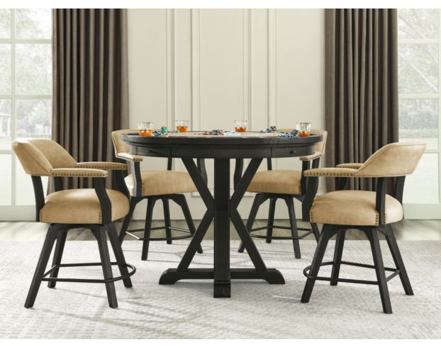 Steve Silver Rylie 5-Piece Black Counter Game Table Set large image number 3