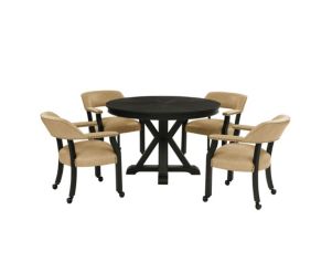 Steve Silver Rylie 5-Piece Black Dining Height Game Table Set