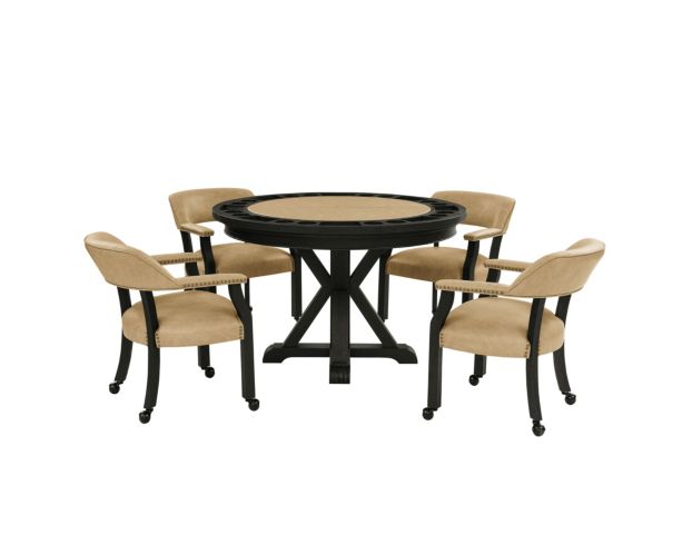 Steve Silver Rylie 5-Piece Black Dining Height Game Table Set large image number 1