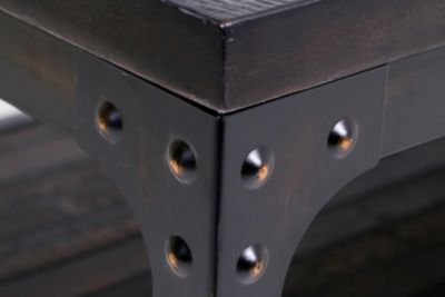 Steve Silver Sherlock Beistelltisch – Quadratisch, Holz & Metall, Rustikal, Mit Rollen