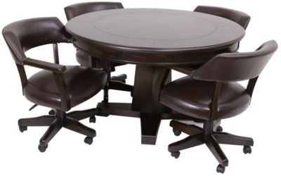 Steve Silver Ruby Game Table 4 Caster Chairs Homemakers Furniture