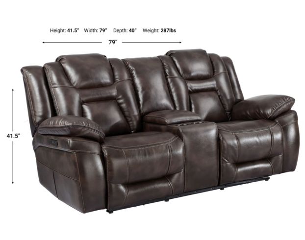 Steve Silver Oportuna Power Reclining Loveseat with Console large image number 5