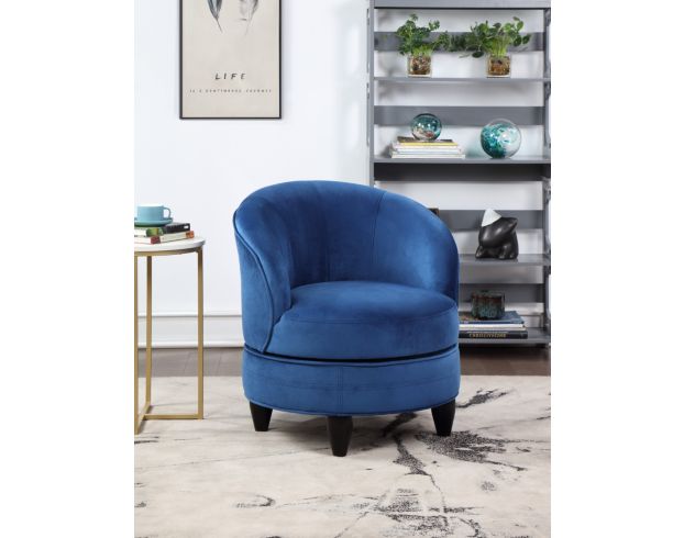 Navy blue velvet online swivel chair