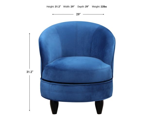 Steve Silver Sophia Blue Velvet Swivel Chair large image number 9