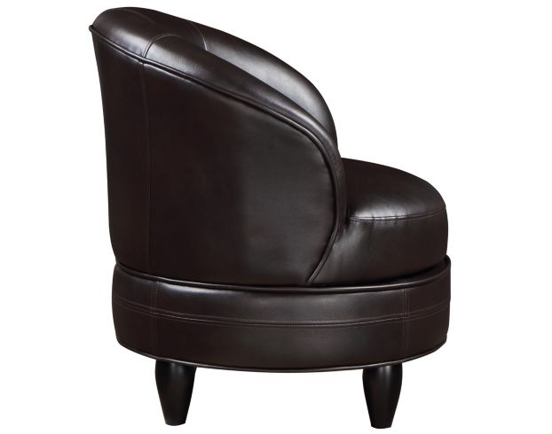 Welwick Designs Navy Faux Leather Tufted Swivel Scoop Chair HD8734 - The  Home Depot