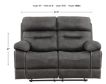 Steve Silver Rudger Gray Reclining Loveseat small image number 9