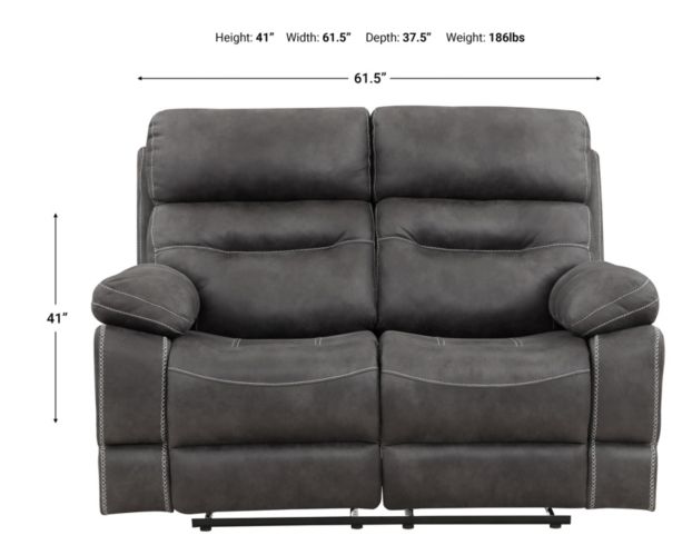 Steve Silver Rudger Gray Reclining Loveseat large image number 9