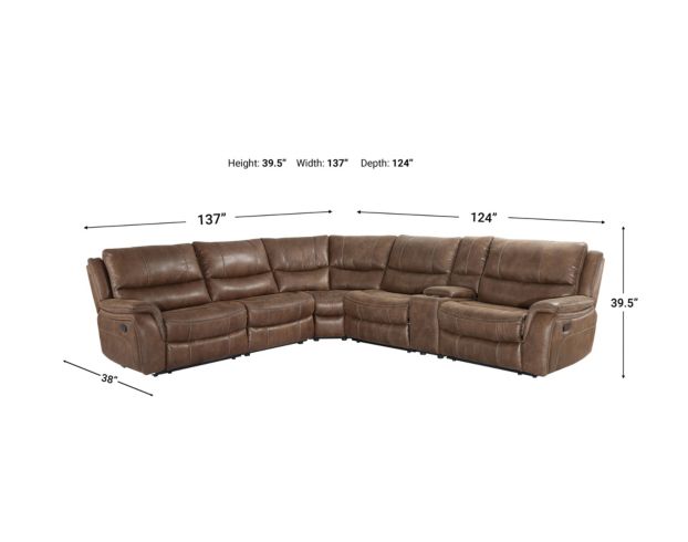 Steve Silver Lehi 6-Piece Reclining Brindle Sectional large image number 10