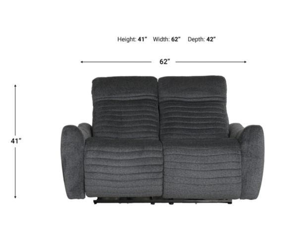 Stitch Seating UM2662 Collection Dark Gray Power Reclining Loveseat large image number 10