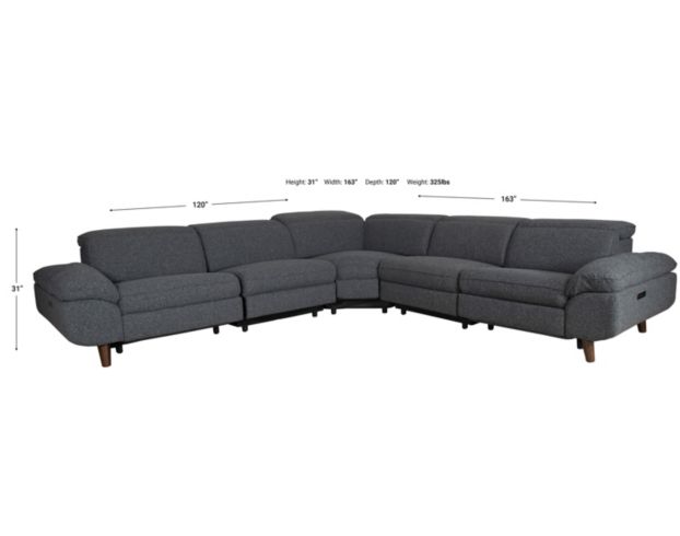 Stitch Seating 1119 Collection 5-Piece Power Reclining Sectional large image number 7