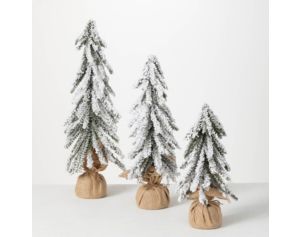 Sullivans Snowy Tree in Burlap (Set of 3)
