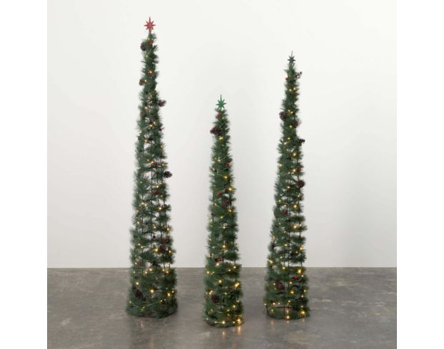 Sullivans Tall LED Pine Cone Tree (Set of 3) large image number 1