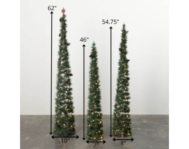 Sullivans Tall LED Pine Cone Tree (Set of 3) large image number 4
