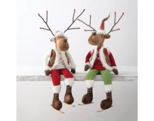 Sullivans Oversized Sitting Plush Reindeer (Set of 2)