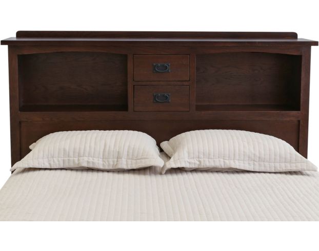 Surewood Oak Chocolate Queen Bookcase Headboard large image number 1