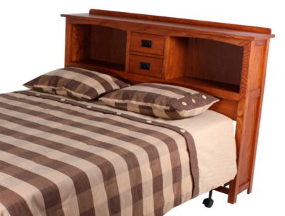 Wood bookcase headboard deals queen