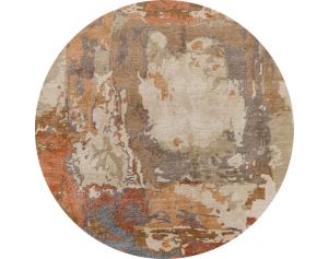 Surya Carpets, Inc Kavita Orange and Tan 8-Foot Round Rug