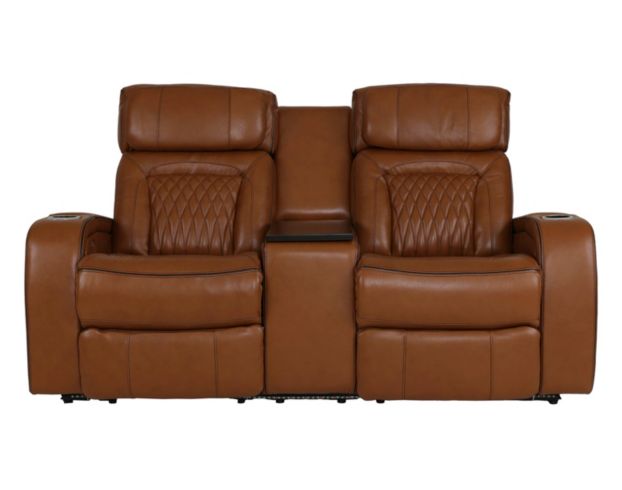 Synergy K2277 Collection Livorno Nutmeg Leather Power Reclining Loveseat with Console large image number 1