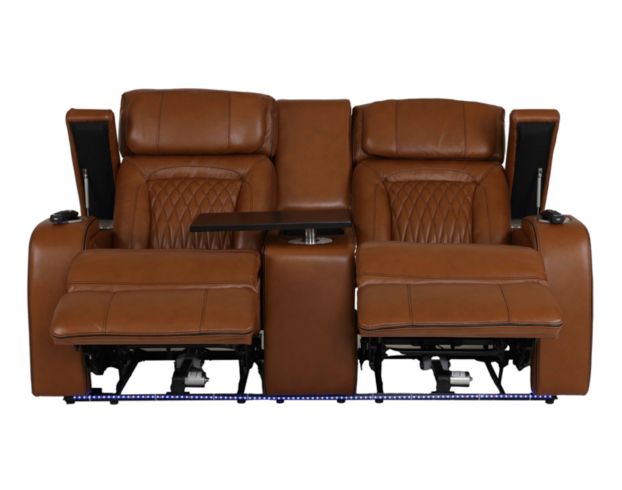 Synergy K2277 Collection Livorno Nutmeg Leather Power Reclining Loveseat with Console large image number 2