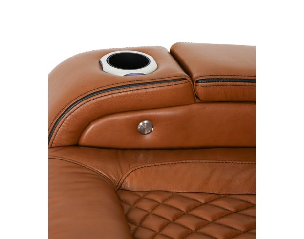 Synergy K2277 Collection Livorno Nutmeg Leather Power Reclining Loveseat with Console large image number 8