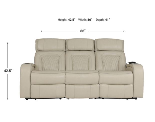 Synergy K2277 Collection Livorno Pearl Leather Power Reclining Sofa with Dropdown Table large image number 8