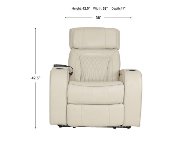 Synergy K2277 Collection Livorno Pearl Leather Power Recliner large image number 8