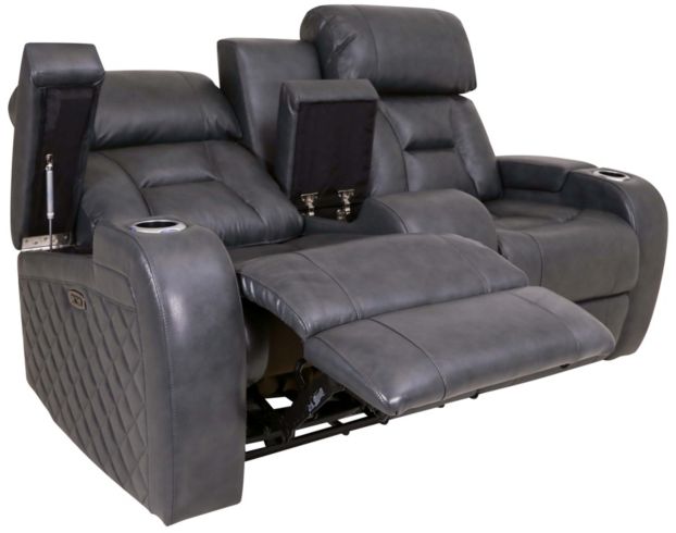 Synergy Transformer Leather Power Recline Console Loveseat large image number 3