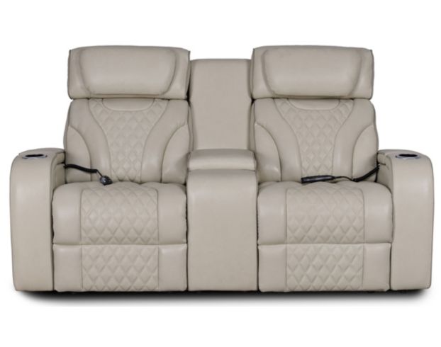 Synergy K2140 Collection Pearl Leather Power Loveseat large image number 1