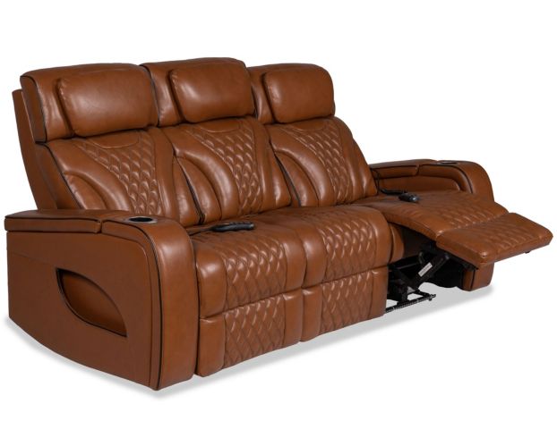 Synergy K2140 Collection Nutmeg Leather Power Sofa large image number 3