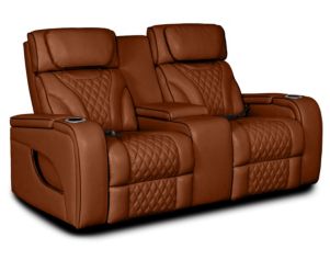 Synergy K2140 Collection Nutmeg Leather Power Loveseat