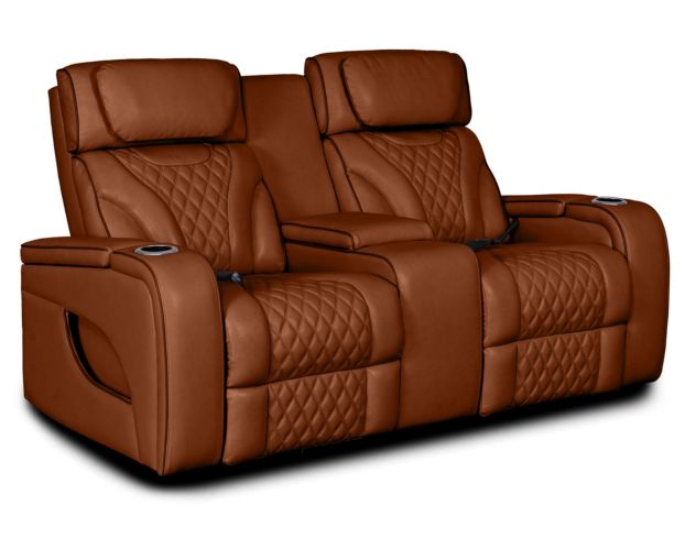 Synergy K2140 Collection Nutmeg Leather Power Loveseat large image number 2