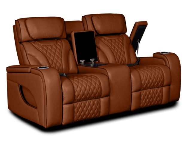 Synergy K2140 Collection Nutmeg Leather Power Loveseat large image number 4
