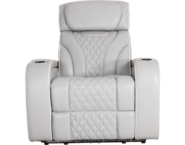 Synergy K2140 Collection Silver Leather Power Recliner large image number 1