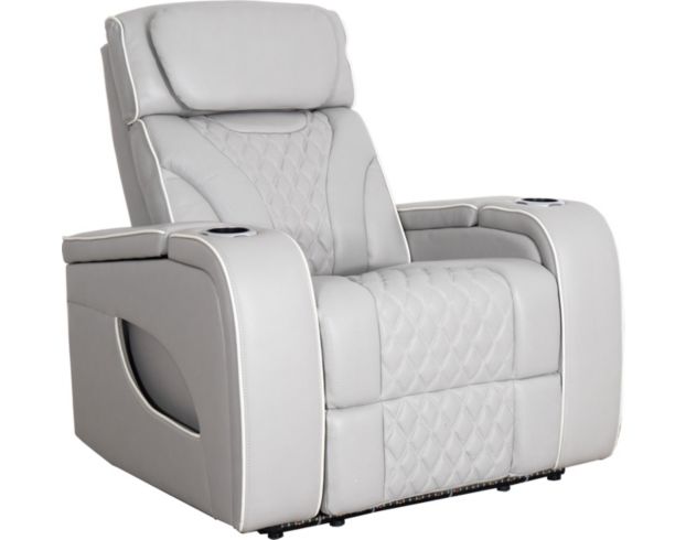 Synergy K2140 Collection Silver Leather Power Recliner large image number 2