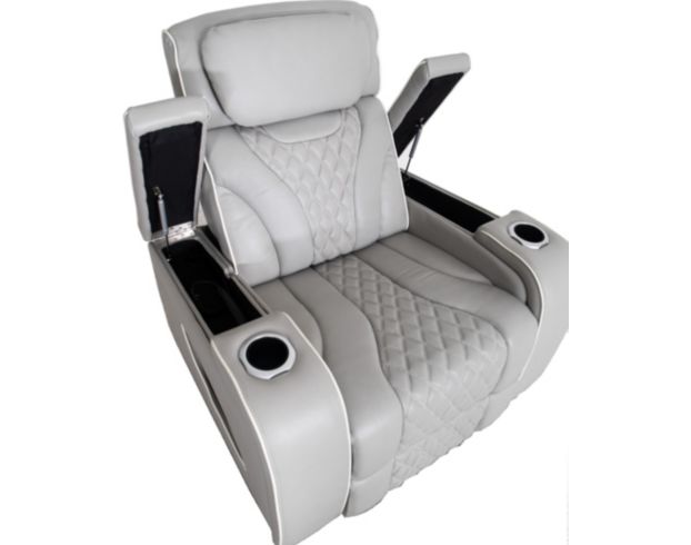 Synergy K2140 Collection Silver Leather Power Recliner large image number 8