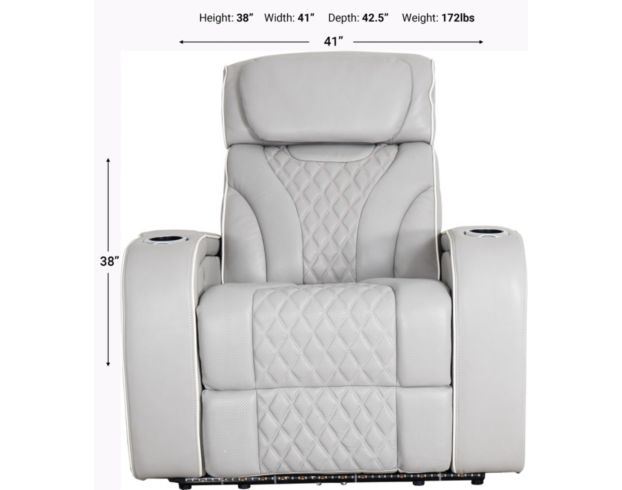 Synergy K2140 Collection Silver Leather Power Recliner large image number 10