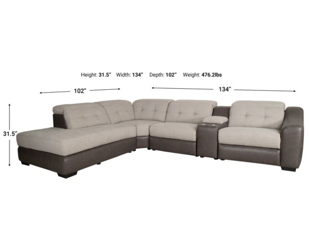 Synergy 599 Collection 5-Piece Power Reclining Sectional large image number 9