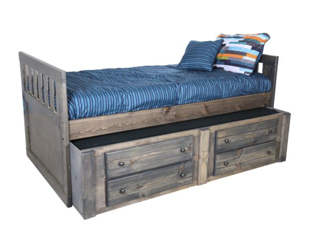 Trend Wood Bayview Rustic Gray Full Storage Bed large image number 2
