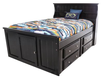 Trend Wood Laa Full Storage Bed, Full Bookcase Bed With Underbed Storage