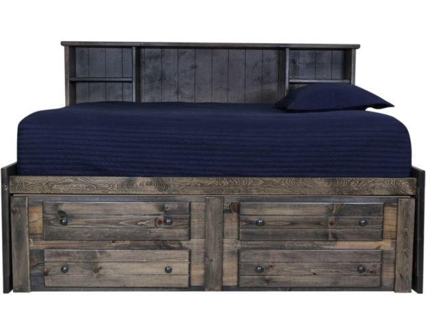 Trend Wood Rustic Gray Full Captains Bed large image number 1