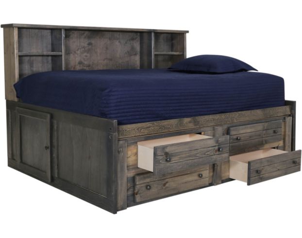 Trend Wood Rustic Gray Full Captains Bed large image number 2