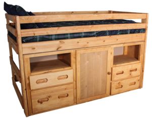 Trend Wood Bunkhouse Twin Storage Loft Bed