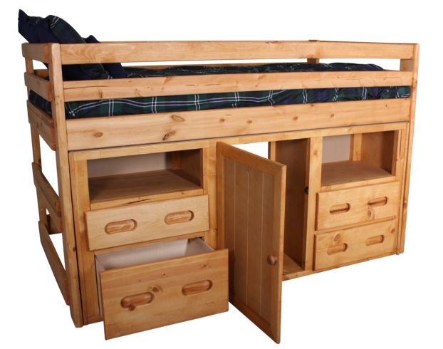 Trend Wood Bunkhouse Twin Storage Loft Bed large image number 2