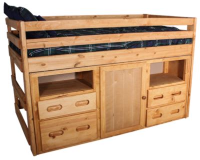 Trend Wood Bunkhouse Twin Storage Loft Bed Homemakers Furniture