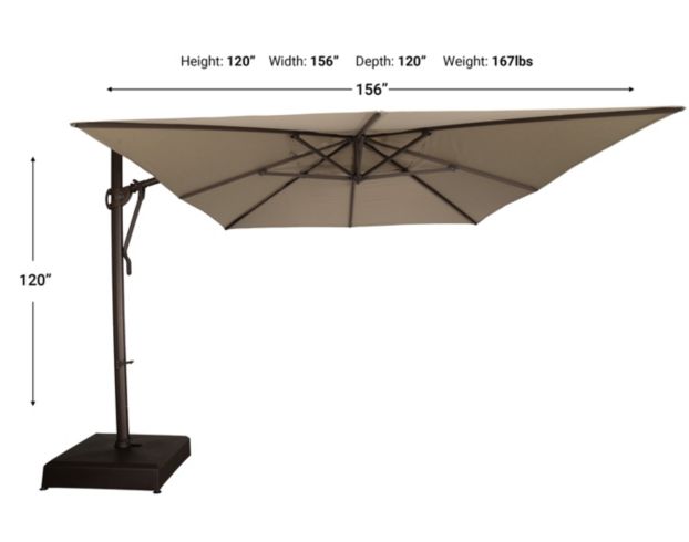 Treasure Garden 13 X 10 Foot Cantilever Patio Umbrella With Base large image number 4